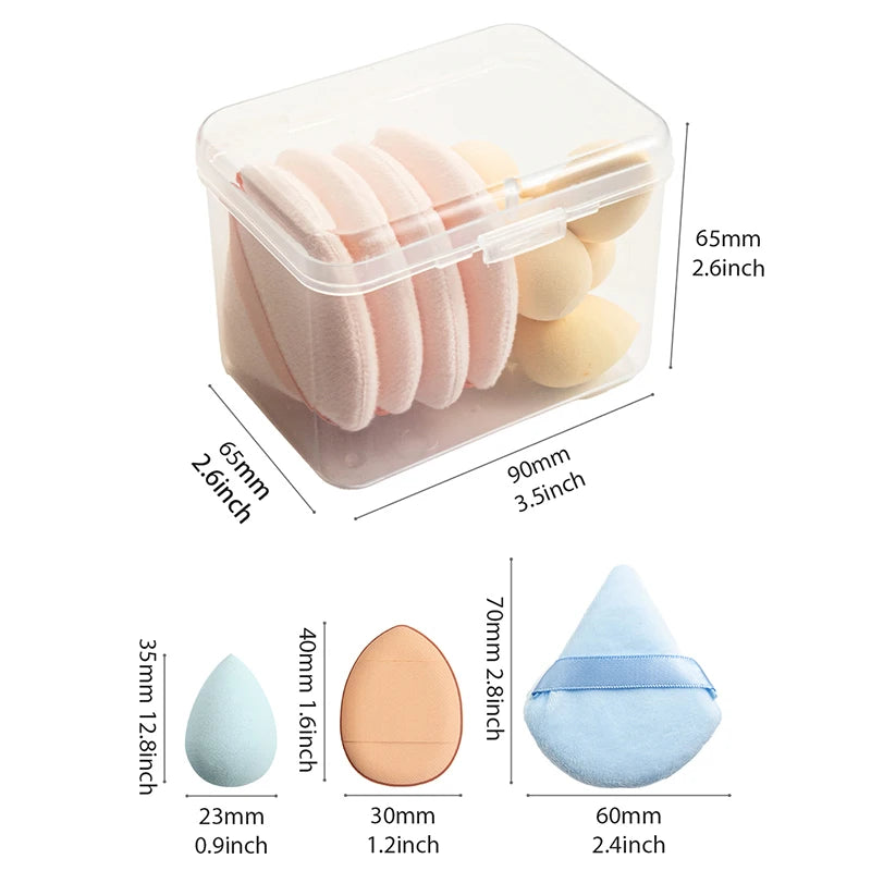 12pcs Makeup Sponges Set Soft Cosmetic Puff Beauty Egg Foundation Sponges Wet and Dry Powder Puff For Women Make Up Tools