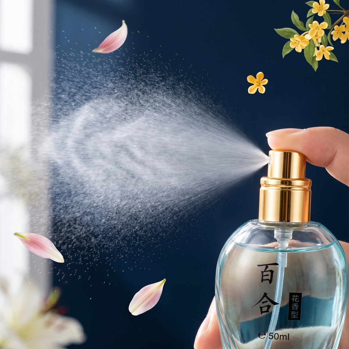 Oriental Classic Floral Fragrance for Women, 1.7 oz X 2pcs (Two Bottles per Case), Featuring Osmanthus, Jasmine, Lavender, Gardenia, Lily, Magnolia, and Rose. A Natural Floral Scent, Fresh and Refreshing, Suitable for Gifting