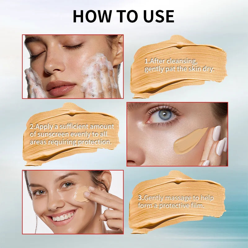 Tinted Sunscreen-Instant Glass Skin Glow BB Cream With SPF 50, Natural Glow,Waterproof, Warm Yellow Tone That Adapts To Skin