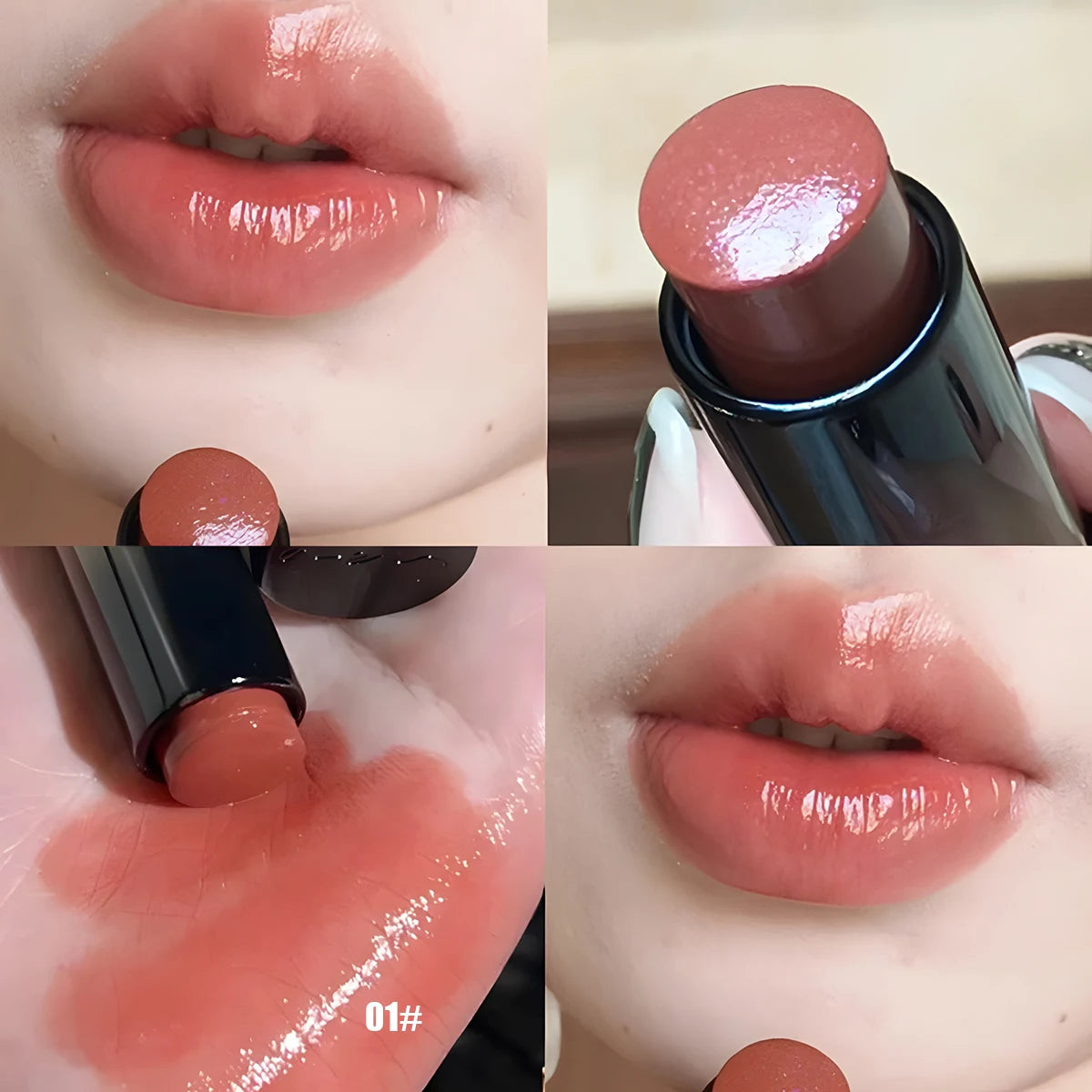 Lipstick Red Brown Lipstick Waterproof Moisturizing Mirror Lip Gloss Natural Long-Lasting Makeup Valentine's Day Gift