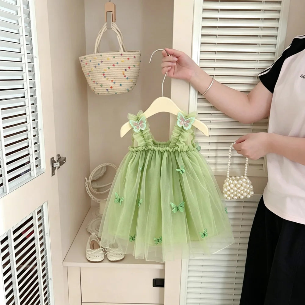 Baby Girls' Dress Summer Cute Mesh Princess Girls' Dress Sweet Birthday Party Baby Dress Baby Girl Clothing