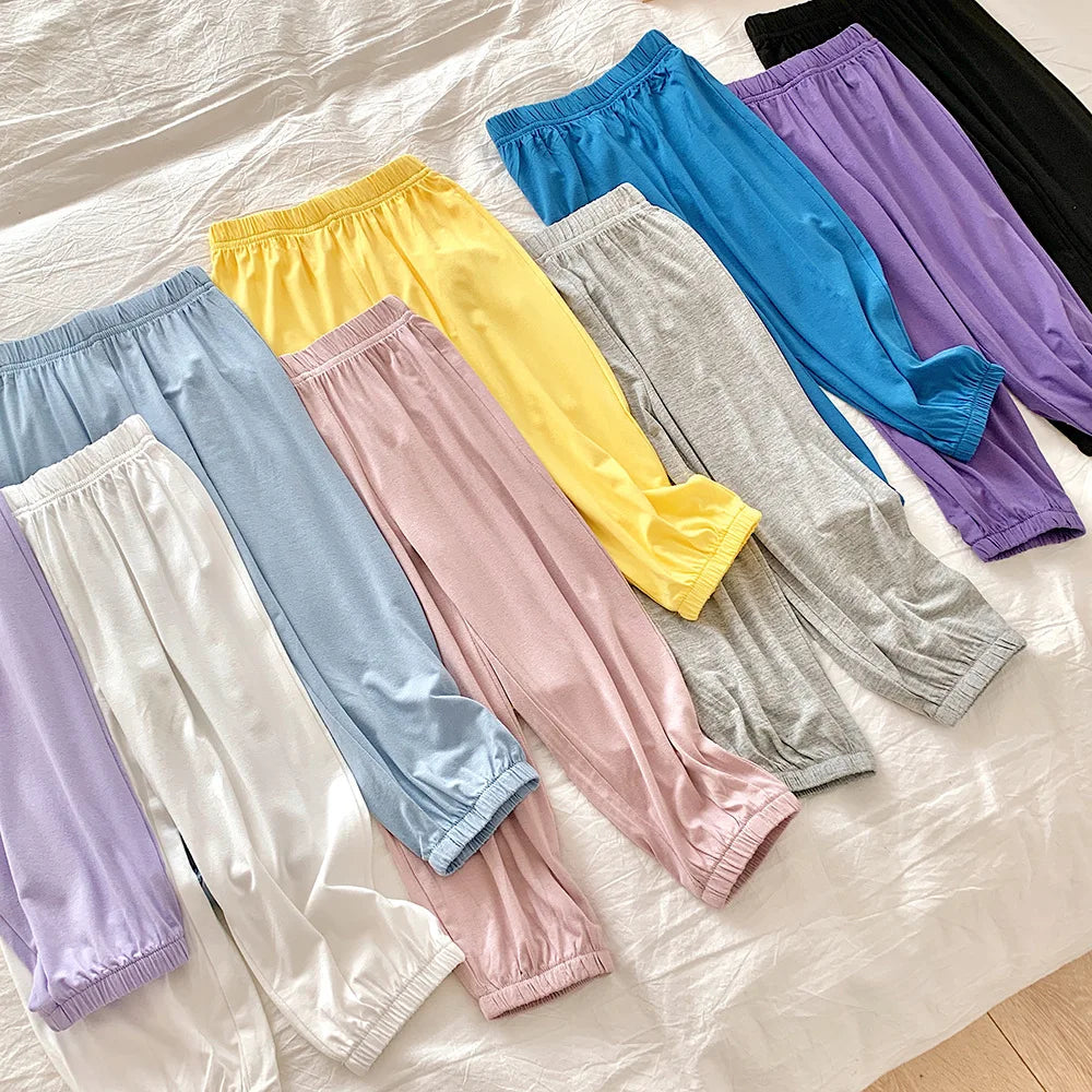 Sports Style Trousers Children Anti-Mosquito Long Pants For Summer Kids Modal Jogger Pants Girls