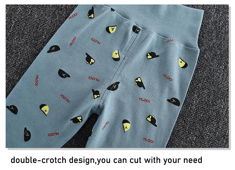 Spring Autumn Children Pajamas Set High Waist Cotton Kids Long Johns Sets Boys Girls Cotton Underwear Set for 1-6 Years Old