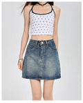 Harajuku Denim Plaid Skirt Women Sexy Multiple Pockets Mini Skirts Vintage Y2K New Fashion 2025 Lady Casual Versatile Streetwear