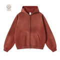 Maqvob European And American High Street Autumn Tie Dye Washed Vintage 360G Fleece Lined Double Zip Puller Sweatshirt Hoodie