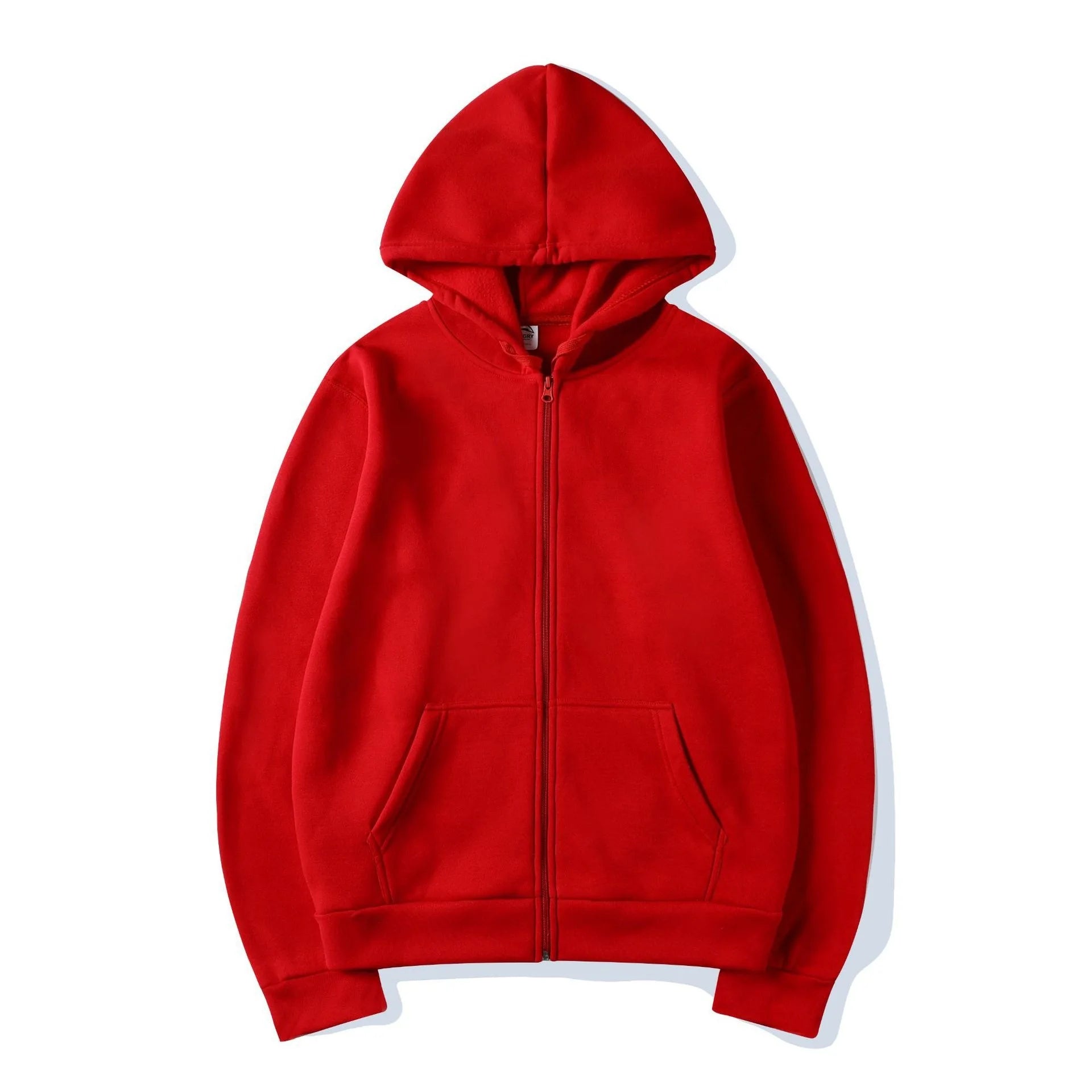2026 Trendy Fashion Sportswear Coat Front Pocket Warm Zipper Jacket Men's and Women's Autumn/Winter Solid Color Open Hoodie