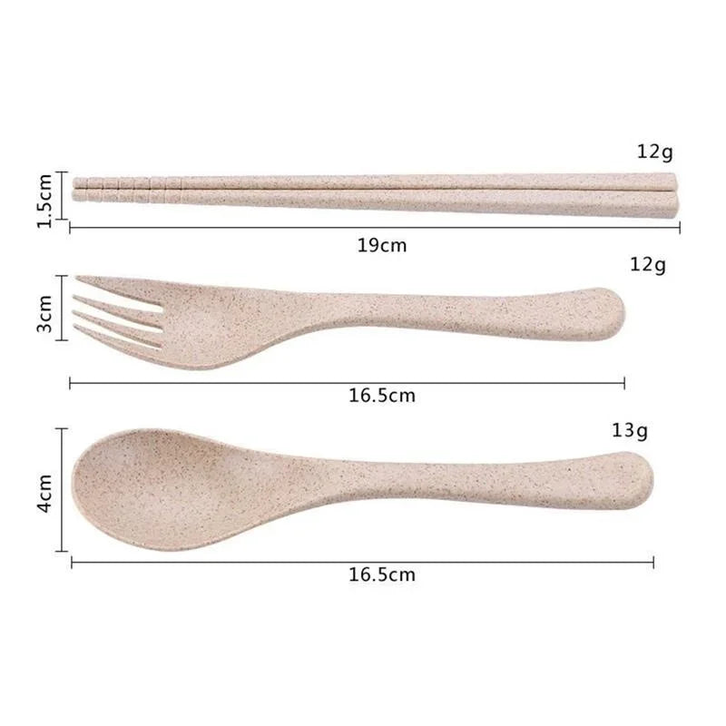6 Pcs/Set Wheat Straw Baby Tableware Children Food Dishes Bowl Feeding Infant Learning Dinnerware Spoon Chopsticks Fork Cup New