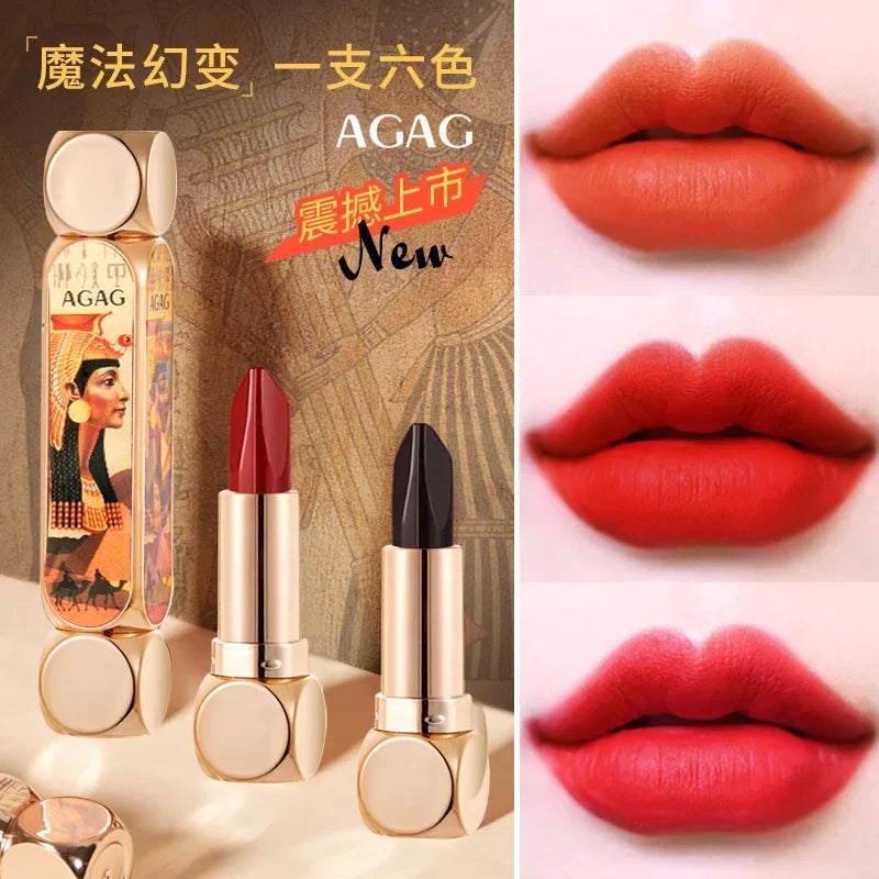 AGAG 6-Color Double Tube Matte Lipstick - Long-Lasting Lipstick