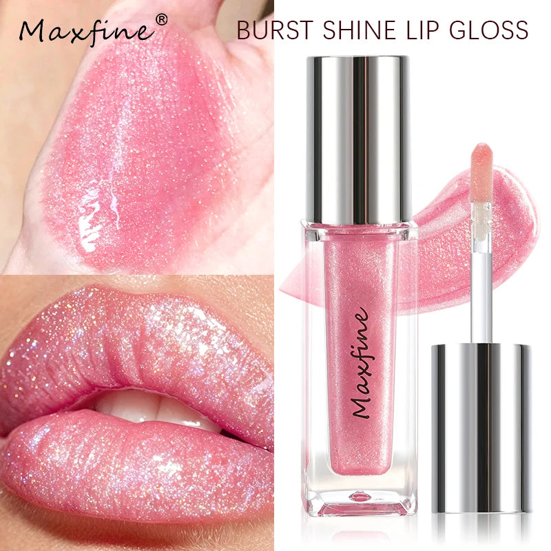 Shimmer Glitter Lip Gloss Transparent Diamond Sparkle Lip Tint Smooth Hydrating Lip Shine Can Be Used Over Lipstick Party Cosmet