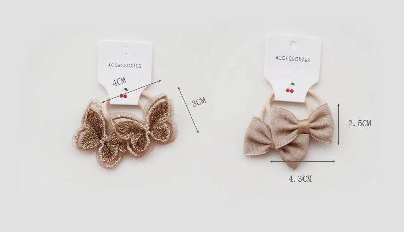 10Pcs Children's Flower Hair Accessories Hair Bow Headwear Rope Cute Girls Hair Bands Trendy Handmade Elastic Lovely Hairbands