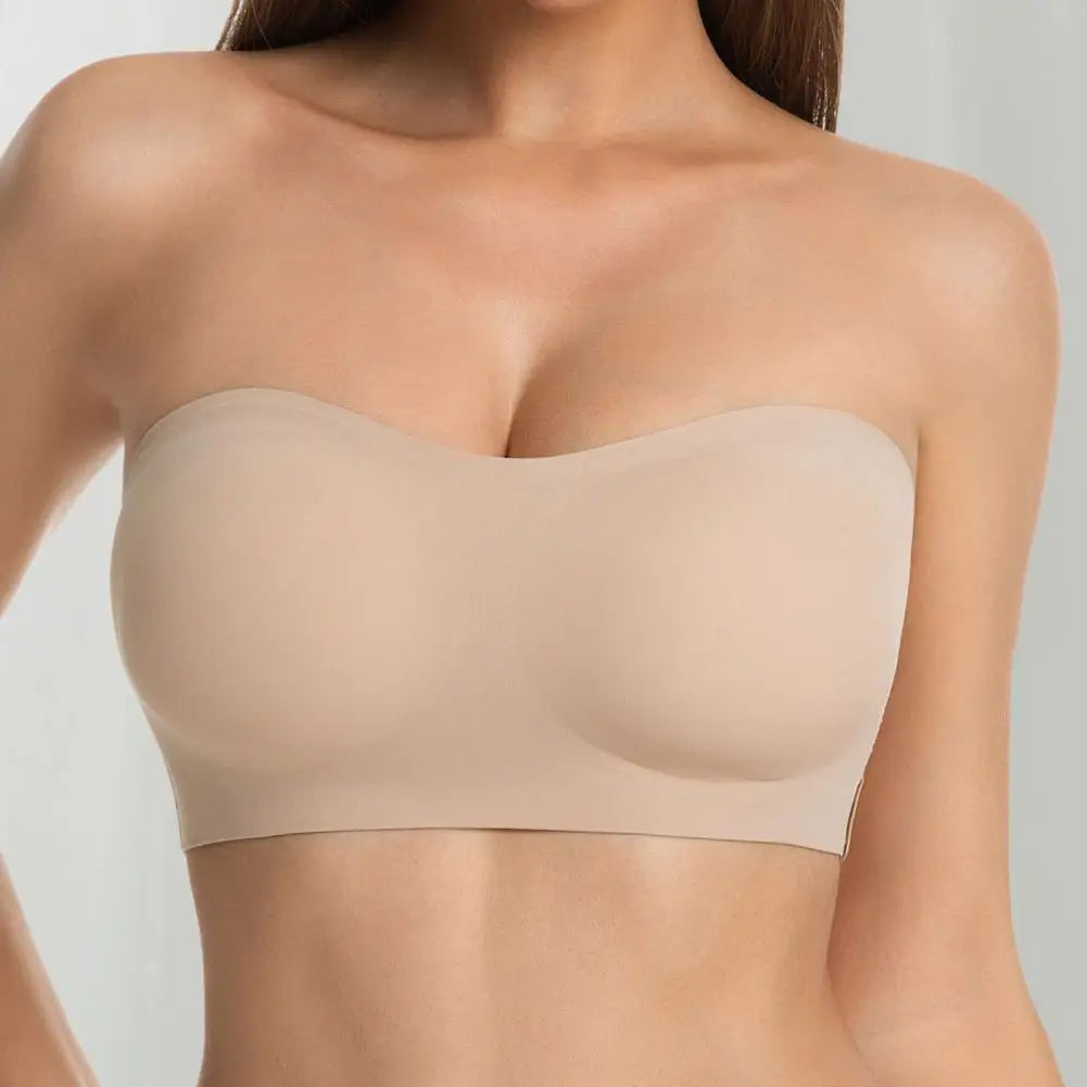Wireless Strapless Bra Women Strapless Bra Strapless Bra for Women Padded Wireless Bandeau Tube Top Non-slip Crossover Side