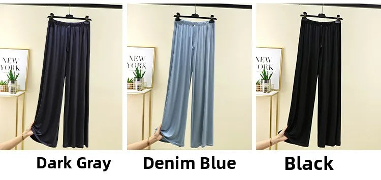 Women's Modal Wide-Leg High-Waisted Lounge Pants - Casual Summer