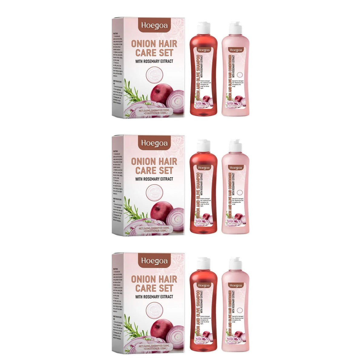 Onion and Rosemary Hair Shampoo and Conditioner Set - 240ml