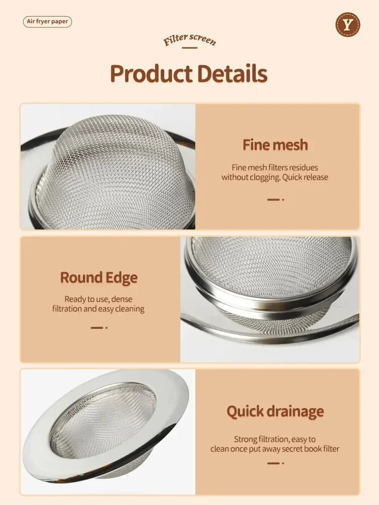 Kitchen Sink Strainer Stainless Steel Sink Funnel Anti Blocking Sink Dishwasher Basin Floor Drain Sewer Hair Strainer
