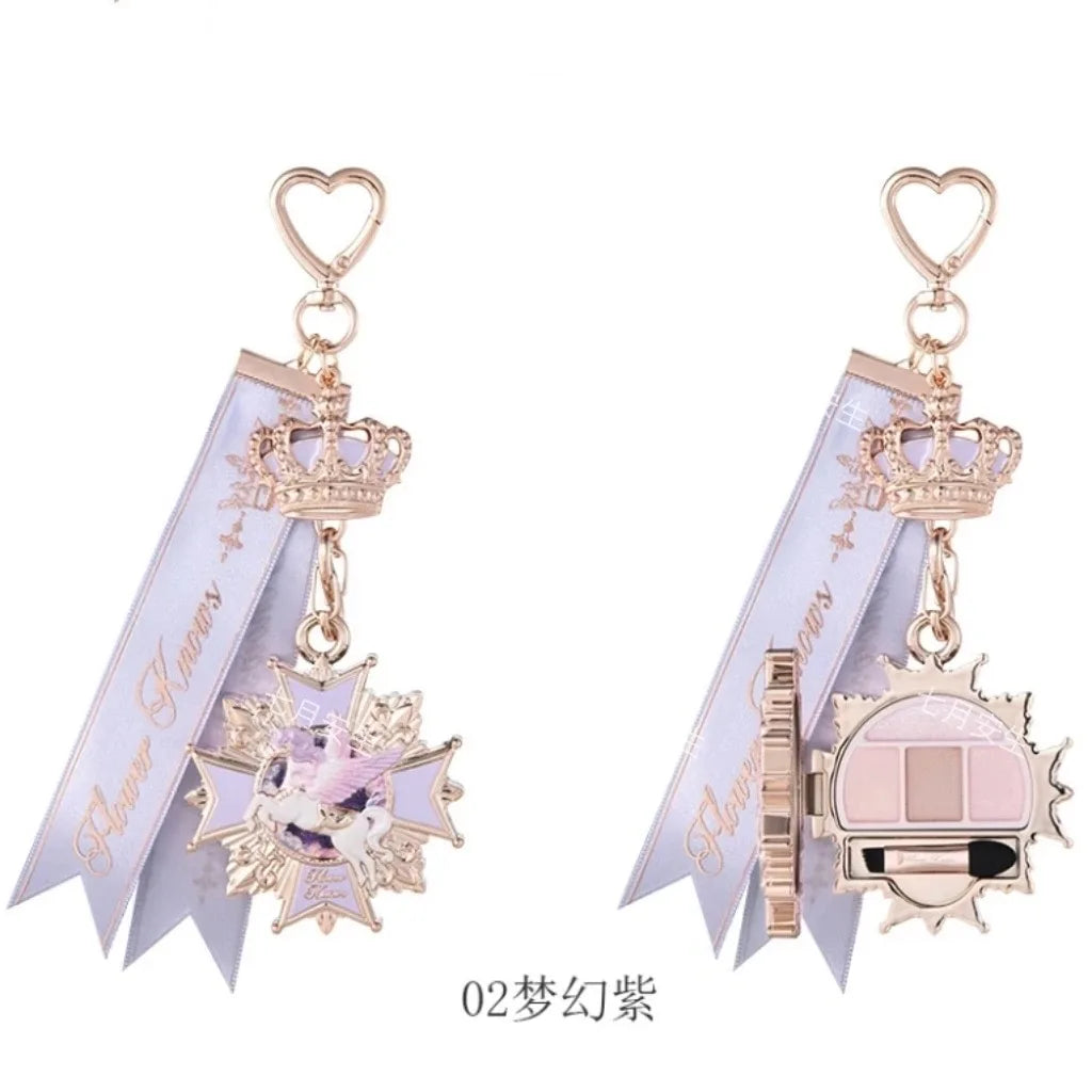 Flower Knows Knight Unicorn The Keychains Under-eye Puffiness Sleeping Silkworm Powder Long-Lasting Brightening Makeup Pendant