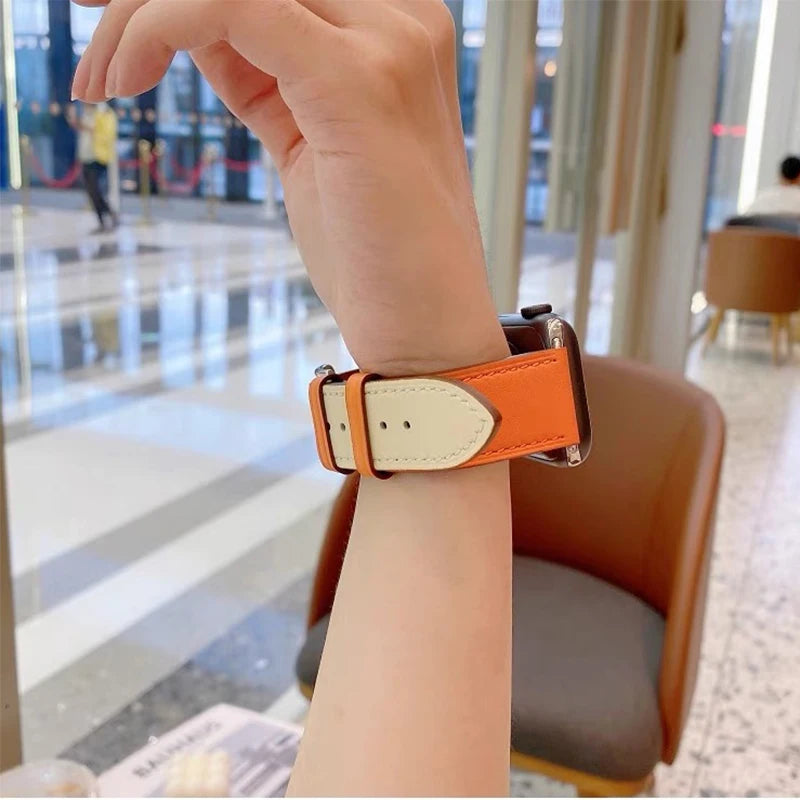 strap for apple watch band 40mm 42mm 44 mm leather Sports loop wrist correa bracelet iwatch seies 7 6 se 5 4 3 45mm 41mm 38mm