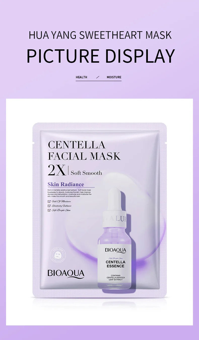 20pcs/5pcs Centella Collagen Face Mask VC Moisturizing Refreshing Sheet Masks Hyaluronic Acid  Facial Mask Skin Care Products