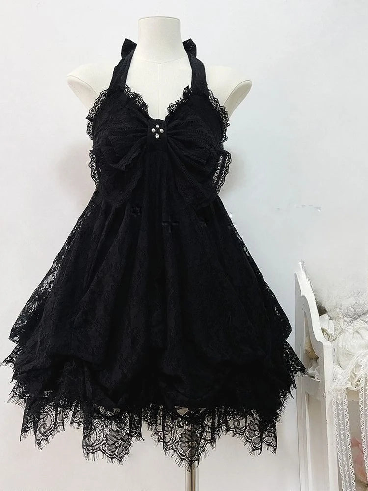 Women Harajuku Y2k Strap Dress Y2K Aesthetic Club Party Fashion Outfits Gothic Retro Sweet Bud Mini Dress