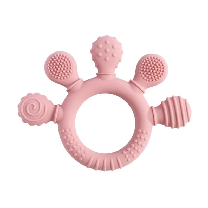 Baby Dinosaur Silicone Teether - BPA-Free Sensory Toy for Infants