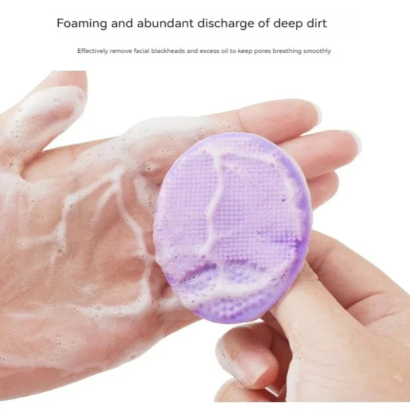 2/4pcs Silicone Face Wash Brush Clean Pores Baby Shampoo Brush Baby Bath Brush Soft Hair Round Shampoo Comb Home Use