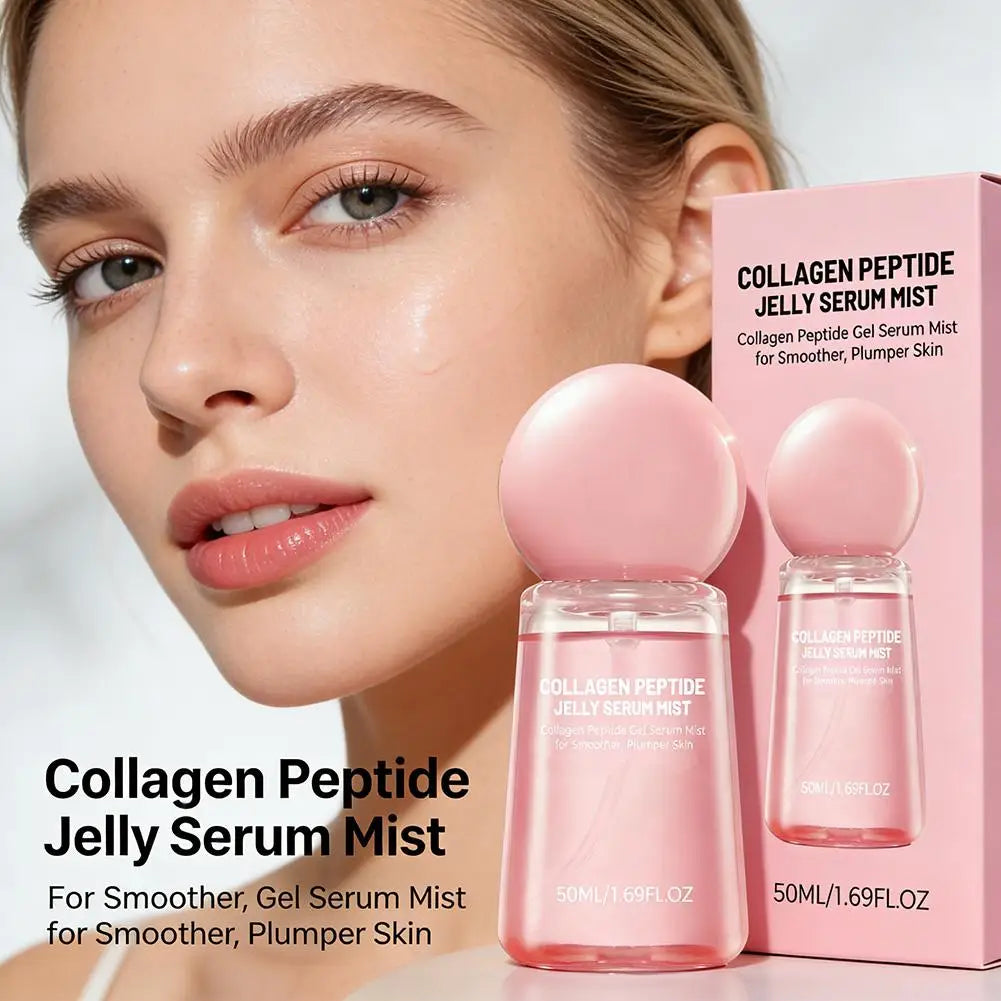 Collagen Peptide Jelly Serum Mist Plumping Smoothing Dry Skin Brighten Firming Deep Hydrating Spray Serum with Collagen Peptides