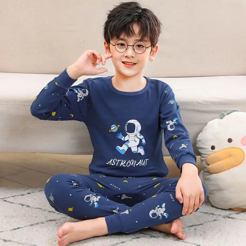 Toddler Boys Pajamas Sets for Teenagers 2 to 3 4 5 6 7 8 9 10 11 12 13 14 Years Autumn Winter Cotton Green Dinosaur Kids Pijamas