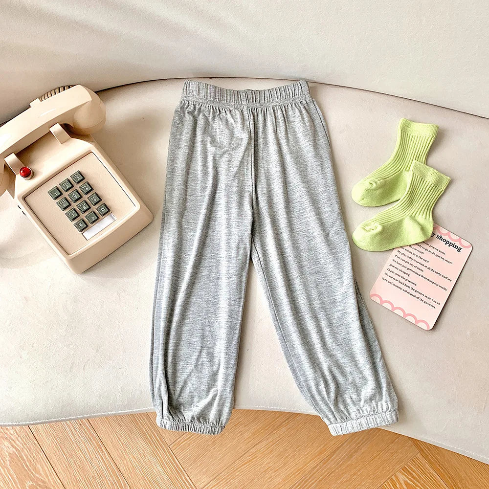 Sports Style Trousers Children Anti-Mosquito Long Pants For Summer Kids Modal Jogger Pants Girls