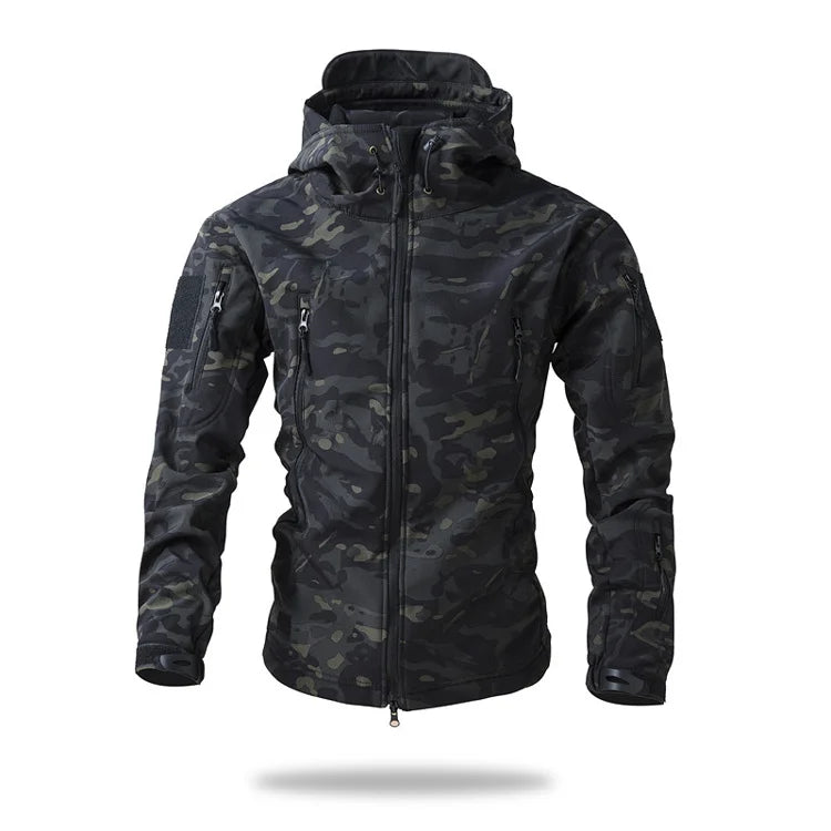 Lurker Shark Skin Soft Shell Tactical Jacket Men Waterproof Fleece Hooded Coat Hunt Clothes Autumn New Outdoor Camouflage Jacket
