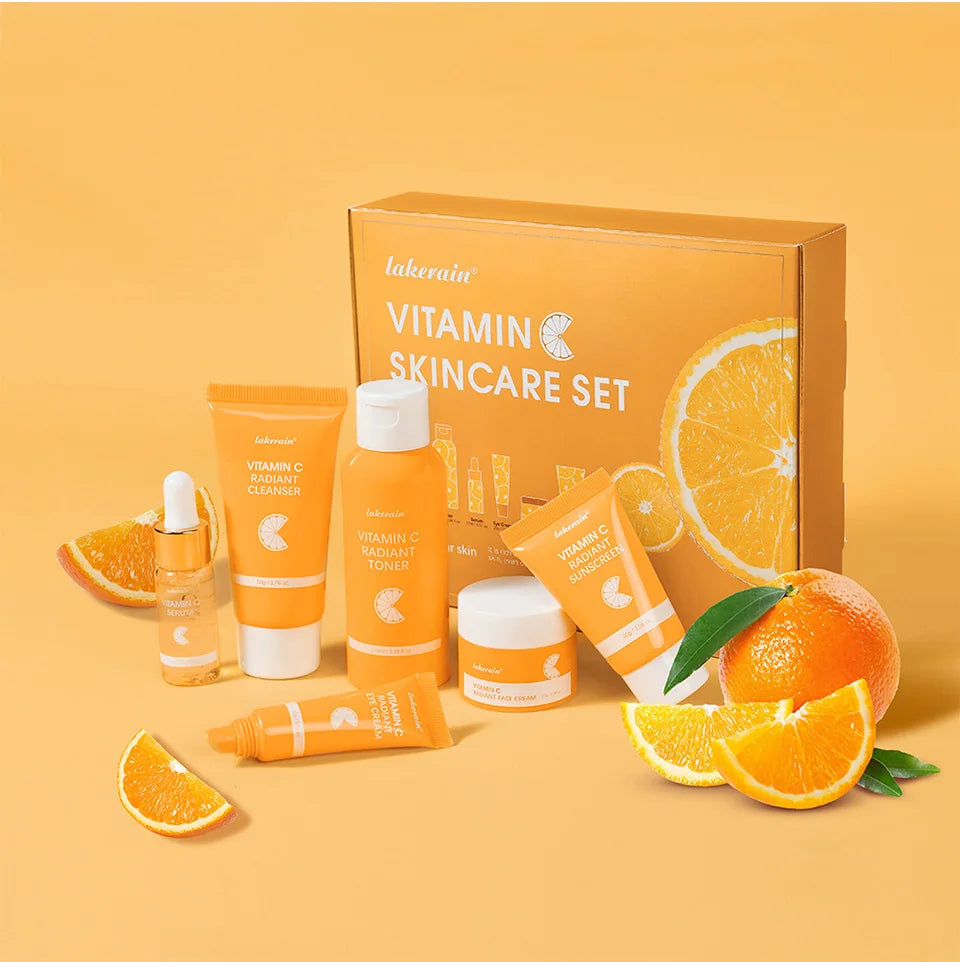Vitamin C Enriched Skin Care Set - Combat Pigmentation & Fine Lines with Complete Routine Smooth Wrinkles, and Nurture Your Skin