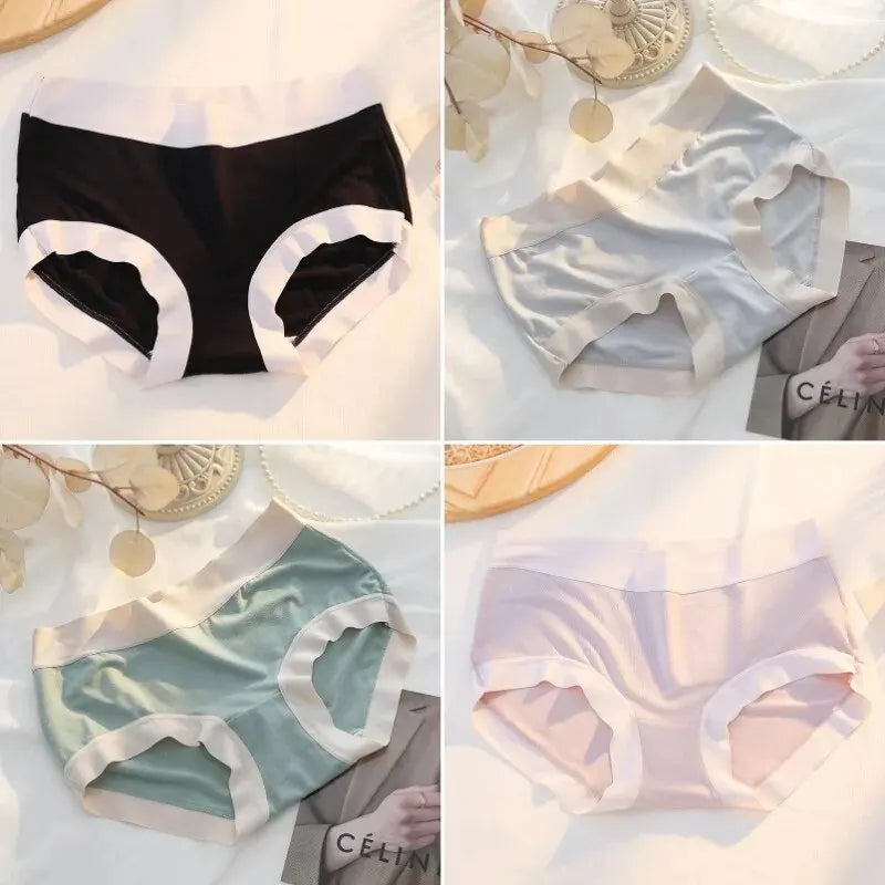 Womens Modal Panties 4 Piece Set Seamless Breathable Comfortable Underwear For Women Size M To XL