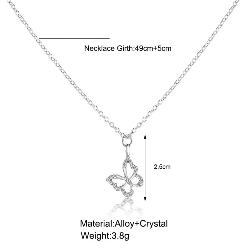 Sparkling Necklace Trendy Chain Choker for Women Fashion Brilliant Crystal Silver Plated Necklaces Accessories Jewelry Gift 2024