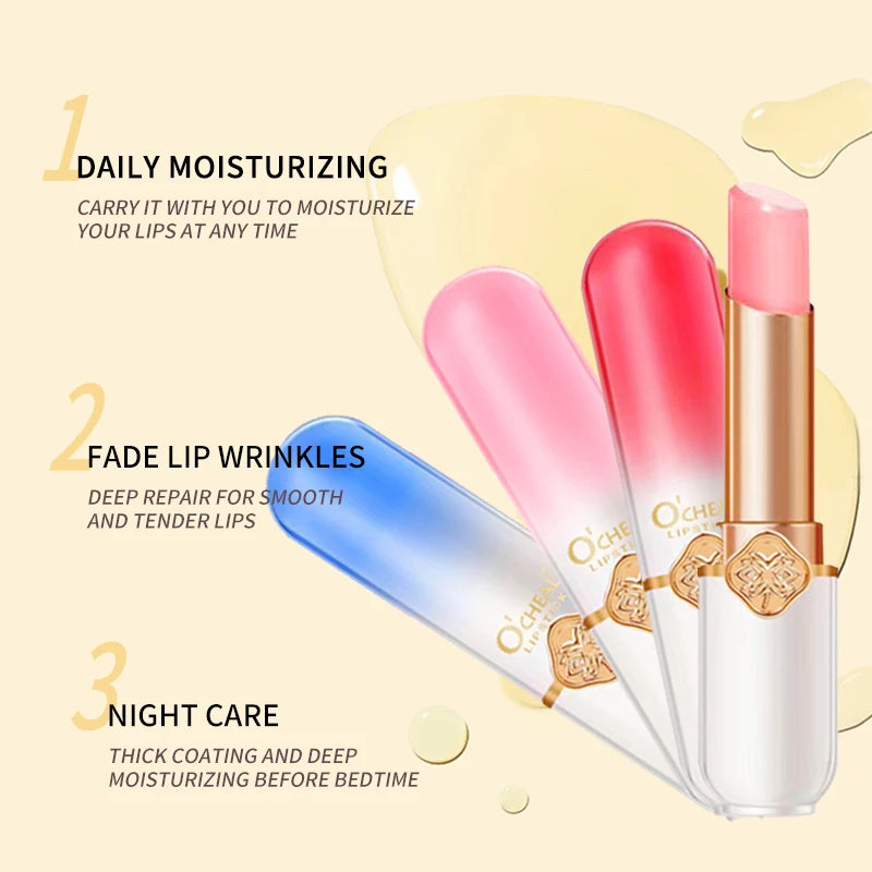 O'CHEAL Peach Color Changing Temperature Lip Balm - Moisturizing