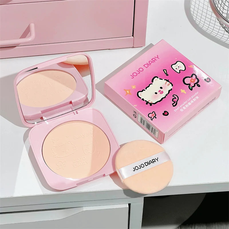 Large Capacity Matte Makeup Pressed Powder Waterproof Oil Control Concealer Full Coverage Brighten Skin Tone Setting Powder 20g