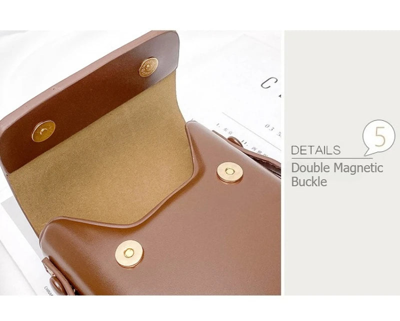 Flap Crossbody Bags Women Mini PU Leather Shoulder Purses and Handbags for Girls Ladies Phone Simple Solid Designer Bag