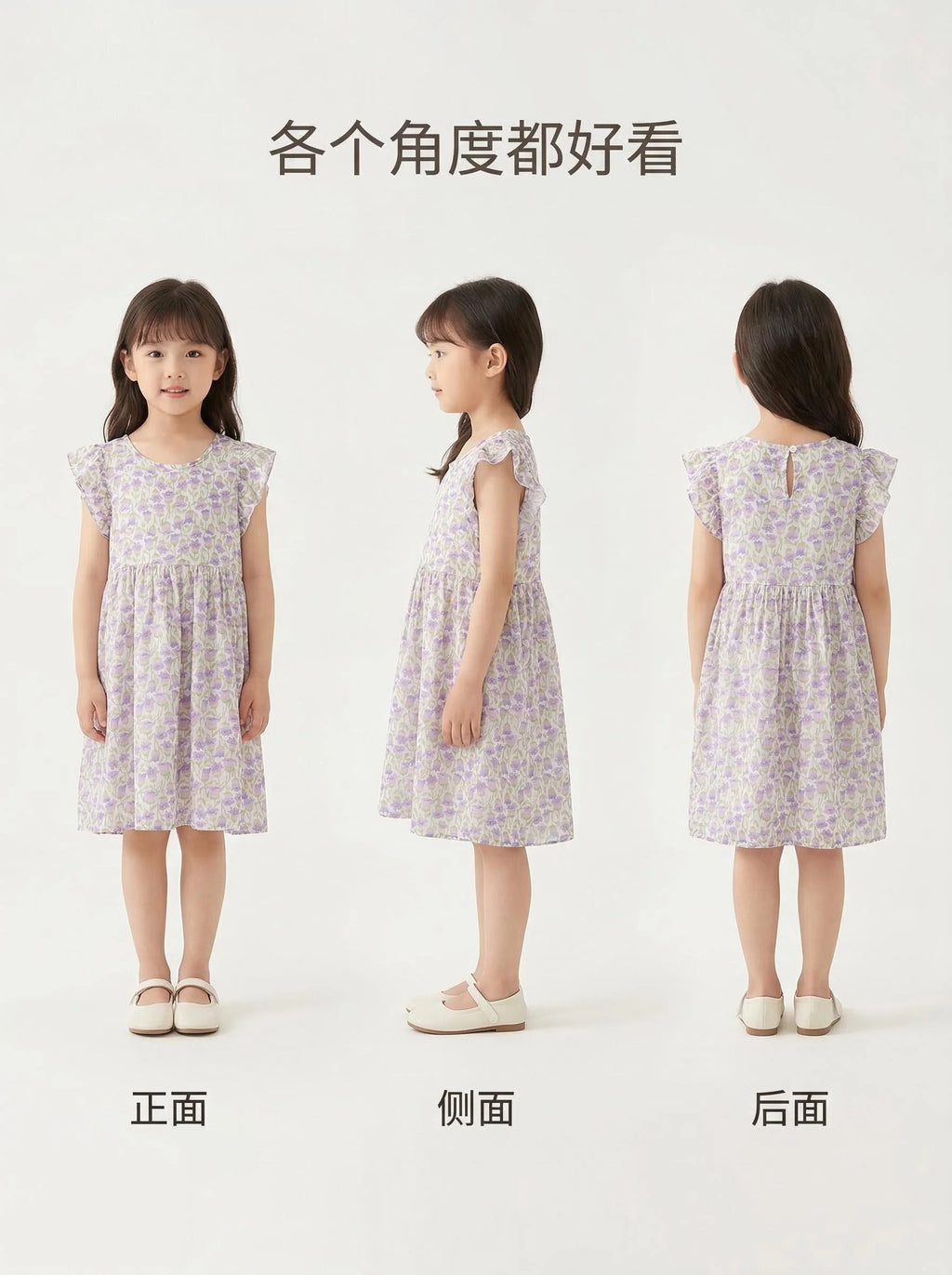 Girl Dress Floral Summer Kids Clothes Girls Children Flower Dresses Flying Sleeve Princess Party Outfit Children's Clothing