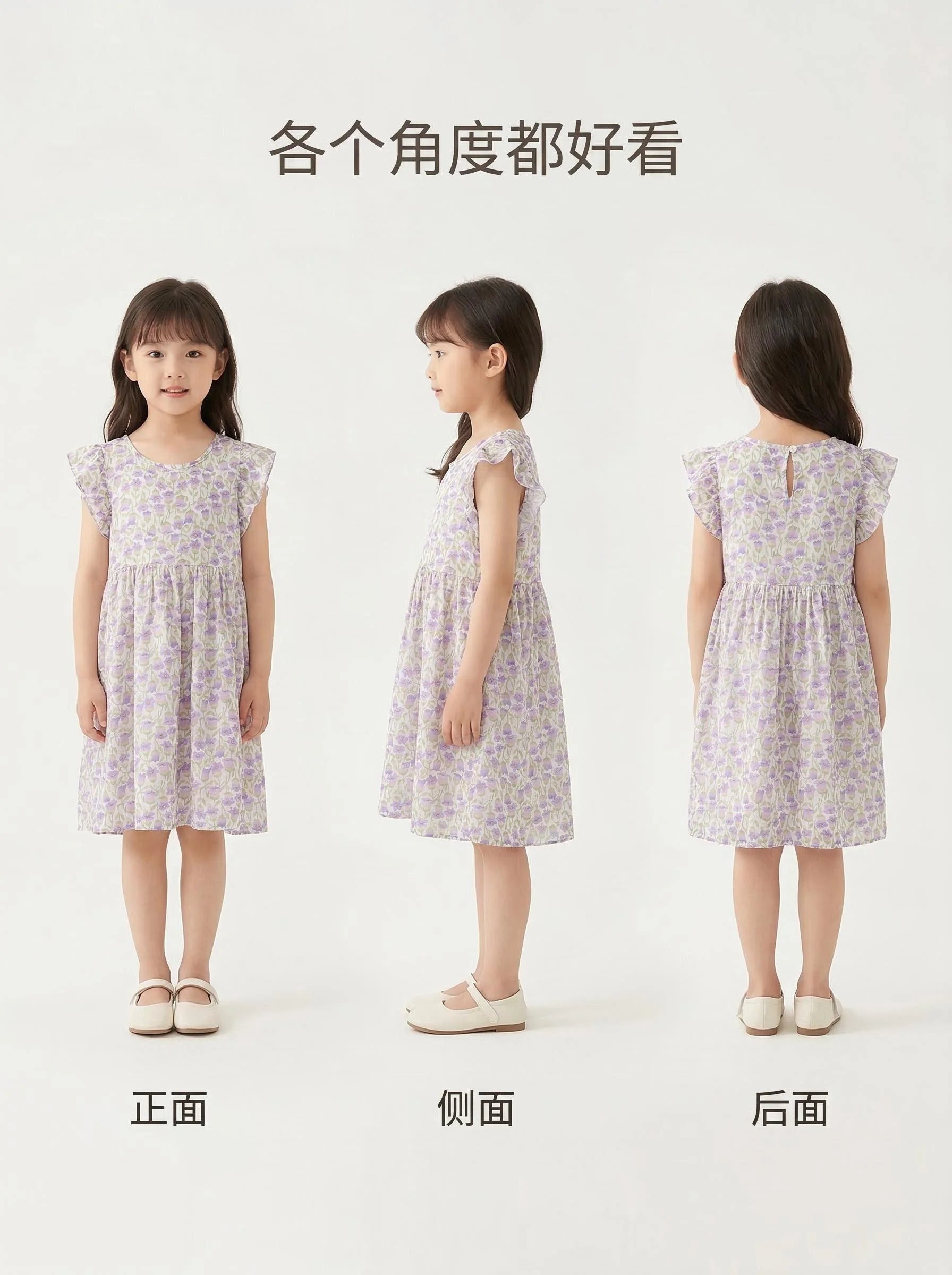 Girl Dress Floral Summer Kids Clothes Girls Children Flower Dresses Flying Sleeve Princess Party Outfit Children's Clothing