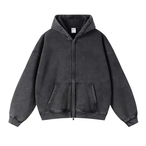Maqvob High Quality Luxury Apparel Street Wear Euro Us Size Spring Autum Full Up Zipper Washed Batik Dye Hoodie