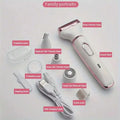 Ladies' electric shaver, 4-in-1 rechargeable beauty set, ladies' facial, nose, leg and underarm shavers, painless dry and wet sh
