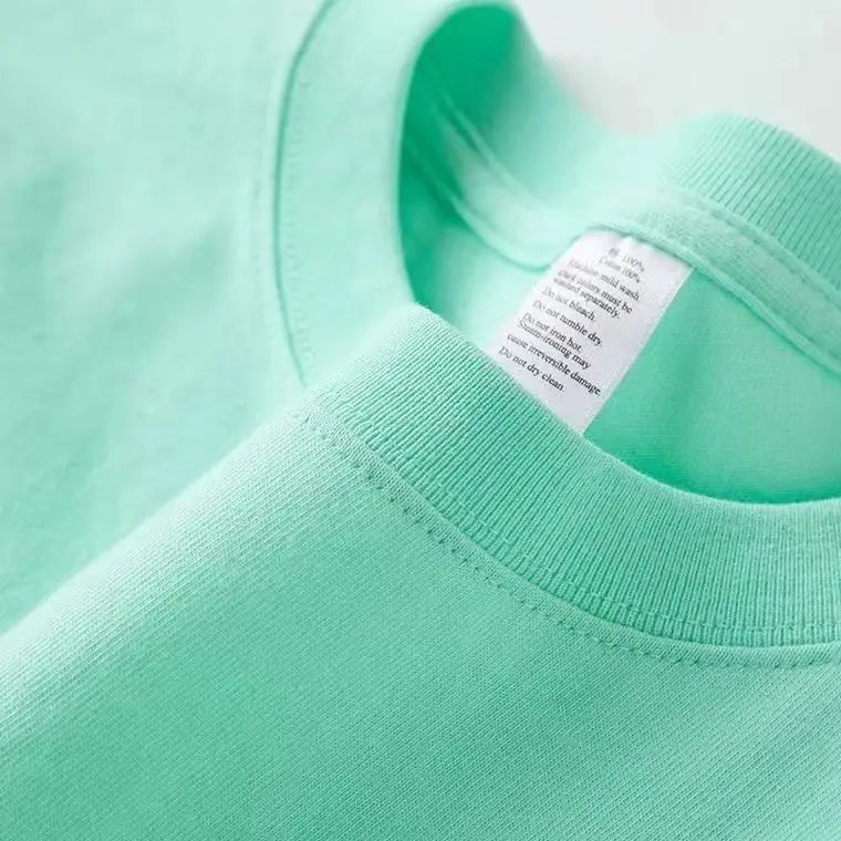 Zefansuli Heavyweight Cotton T-Shirt - Gray-Purple Round Neck Tee