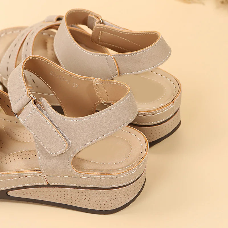Women's Wedge Platform Sandals - Open Toe Casual Beach Shoes