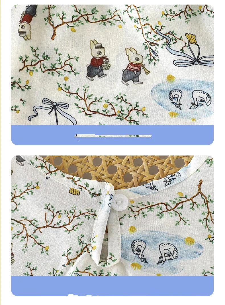 Girls Dress Summer Floral Pattern Children's Sundress Cute Thin Baby Casual Clothes