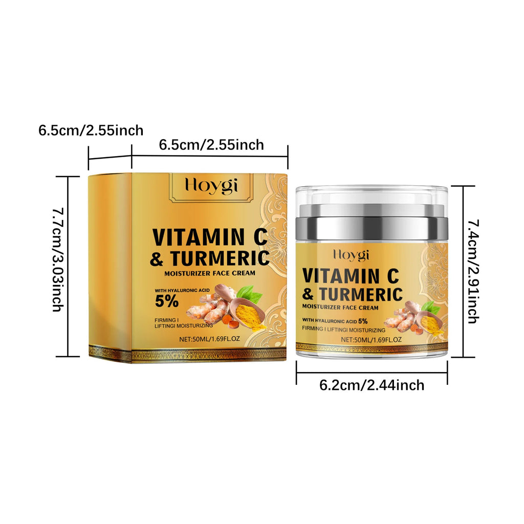 Turmeric Cleanser Oil Control Dark Spot Removal Anti Acne Deep Cleansing Shrink Pore Brightening Moisturizing Vitamin C Cream