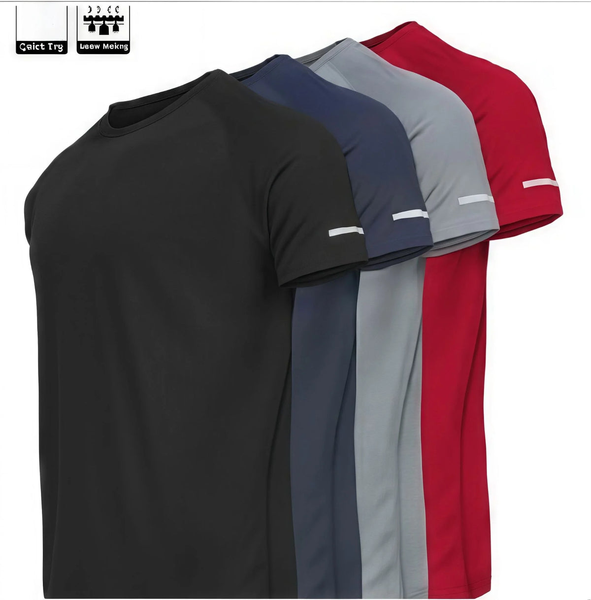 Men's Short Sleeve T-Shirt - Slim Fit Sporty Synthetic Fiber Blend