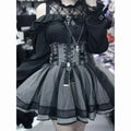 Japanese Lolita Y2k Lace Layered Skirt Women Anime High Waist Maid Style Chic Ruffle Cake Skirt Kawaii Harajuku Sweet Mini Skirt