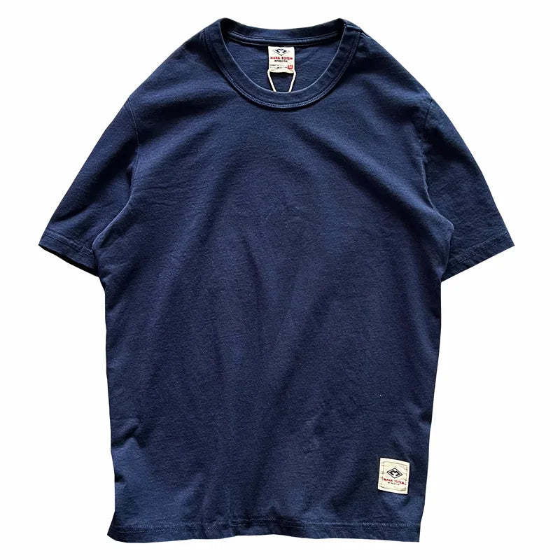 220g 100% Cotton Retro Printed T Shirts for Men 2024 Summer Casual Half Sleeve Basic T-shirt for Youth Motorcycle Male Tees Tops