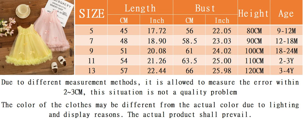 Princess Style Bow Chiffon Baby Girl Dress, Summer New Children'S Sleeveless Clothes For Birthday Parties (9 Months -4 Years)