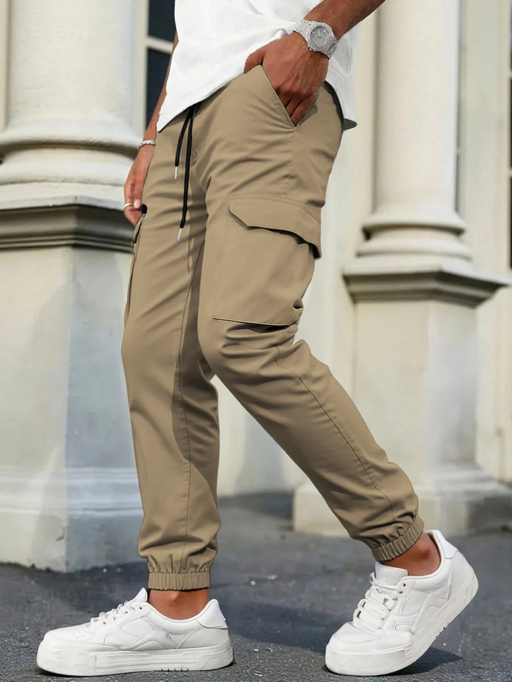 Men's High-Street Loose Straight Leg Workwear Trousers Sporty Casual Jacket Pants Streetwear Fashion Loose Fit Utility Pants