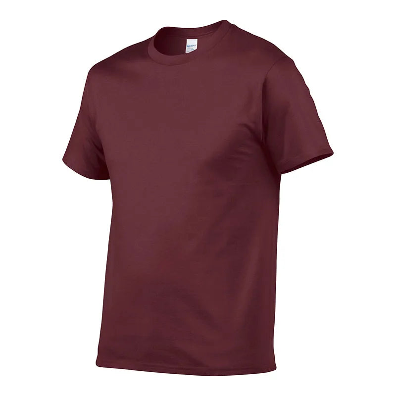 Summer Style High Quality 100% Cotton Solid Color T Shirt Men Pure Color Tees Brand Short Sleeve T-Shirt Male Clothing