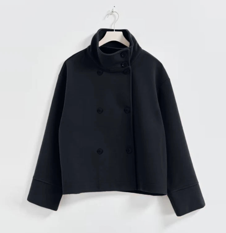 Stand Collar Women Winter Woolen Coat 2025 Spring Single Breasted Loose Female Long Sleeve Jacket Office Lady Street Short Coats