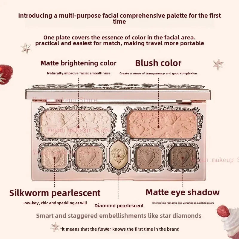 Flowerknows Makeup Set All In Flower Knows Little Angel Highlighter Powder Blush Strawberry Rococo Lip Gloss Perfume Kit